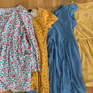 Floral and Solid Kids Dress bundle. Size Medium